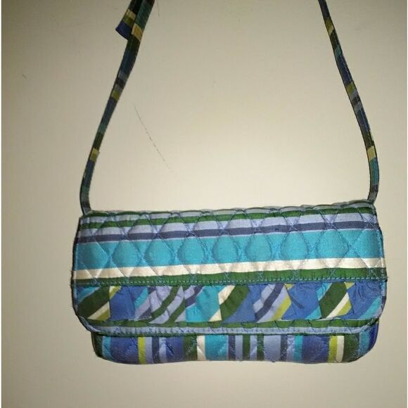 ⬇️⬇️⬇️Vera Bradley Blue Striped Clutch - Picture 7 of 7